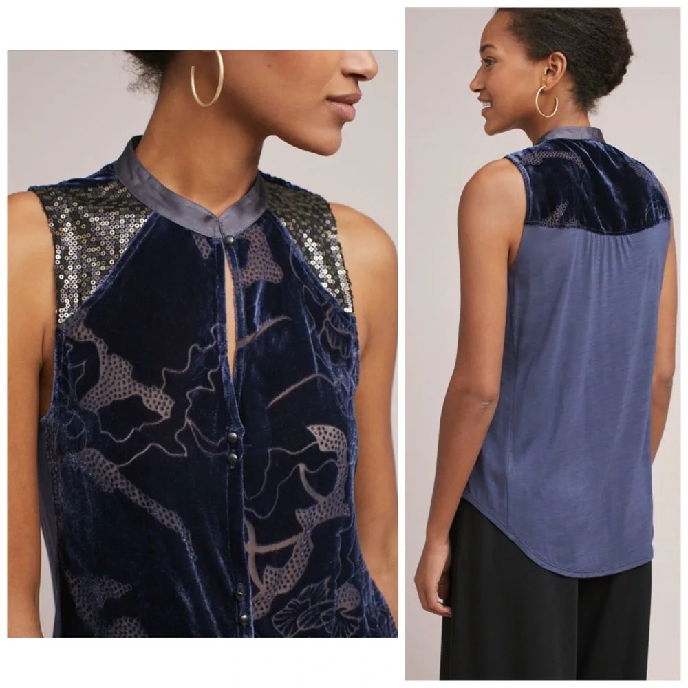 TINY x ANTHROPOLOGIE Velvet Ileana Tank Top - Picture 2 of 12